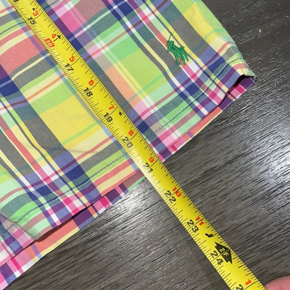 Polo Ralph Lauren Mens XL Multicolor Plaid Swim Trunks Madras Mesh Lined Shorts